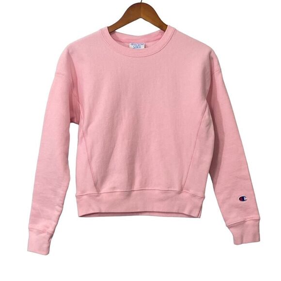 Champion Reverse Weave Sweatshirt Solid Pink Long Sleeve Crew Neck Size XS Retro - Picture 1 of 8